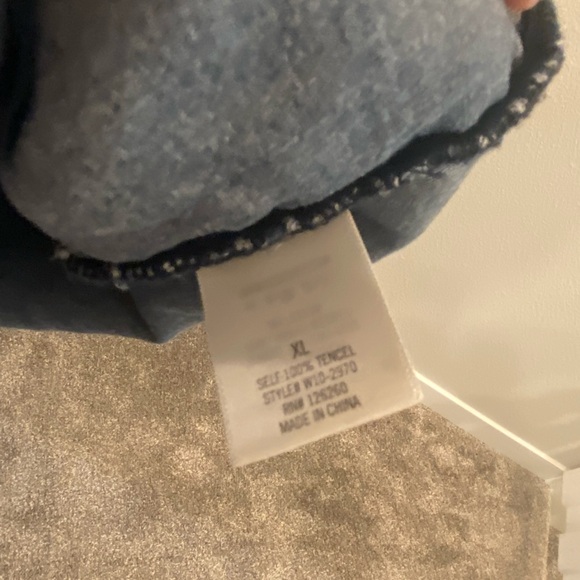 Blue Rain Denim V Neck Tie Front Top - Picture 5 of 7